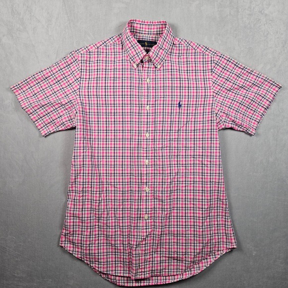 Ralph Lauren Other - Ralph Lauren Button Down Shirt Mens Medium Pink Plaid Short Sleeve  Pony Logo